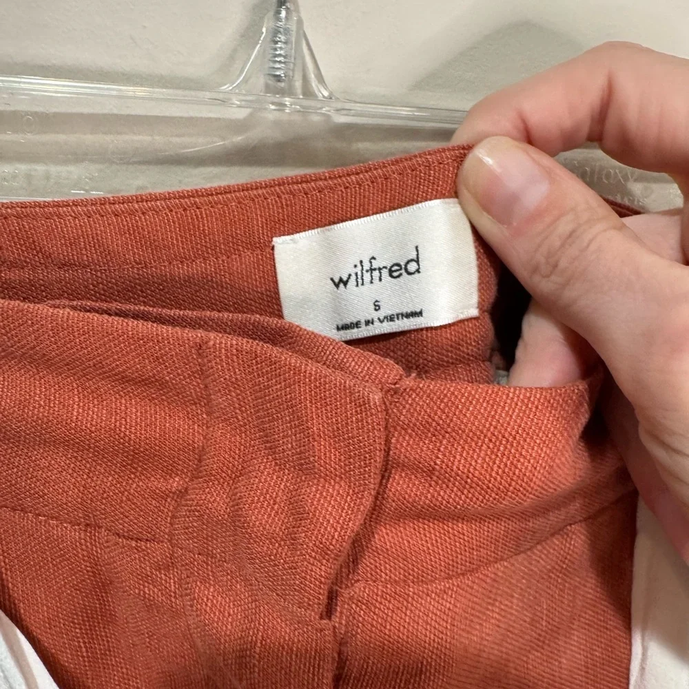 Aritzia Wilfred allant linen blend cropped pants Sz Small‎